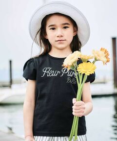 BeBe / べべ Tシャツ | ペタルスリーブ発泡ドットロゴプリントTシャツ(90~160cm)