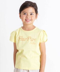 BeBe / べべ Tシャツ | ペタルスリーブ発泡ドットロゴプリントTシャツ(90~160cm)