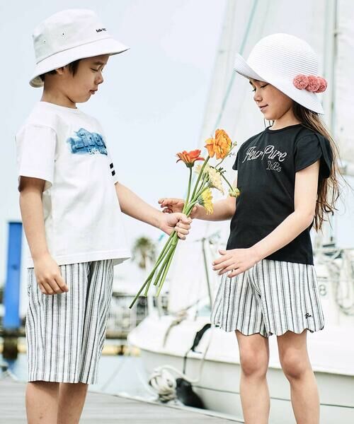 BeBe / べべ Tシャツ | ペタルスリーブ発泡ドットロゴプリントTシャツ(90~160cm) | 詳細2