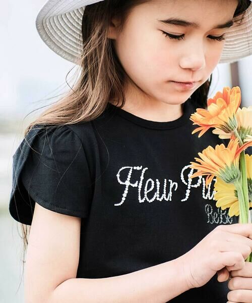 BeBe / べべ Tシャツ | ペタルスリーブ発泡ドットロゴプリントTシャツ(90~160cm) | 詳細3
