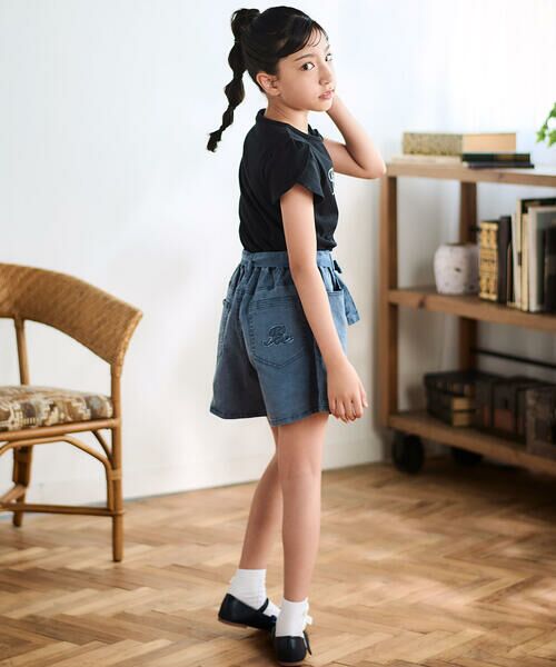 BeBe / べべ Tシャツ | ペタルスリーブ発泡ドットロゴプリントTシャツ(90~160cm) | 詳細5