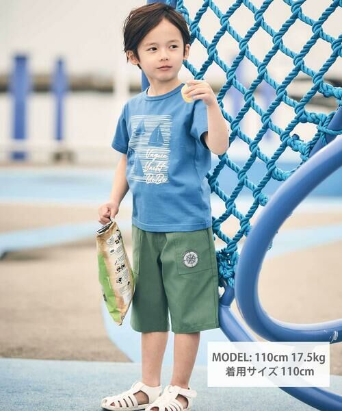 BeBe / べべ Tシャツ | ヨットシルエットプリント天竺半袖Tシャツ(90~160cm) | 詳細1
