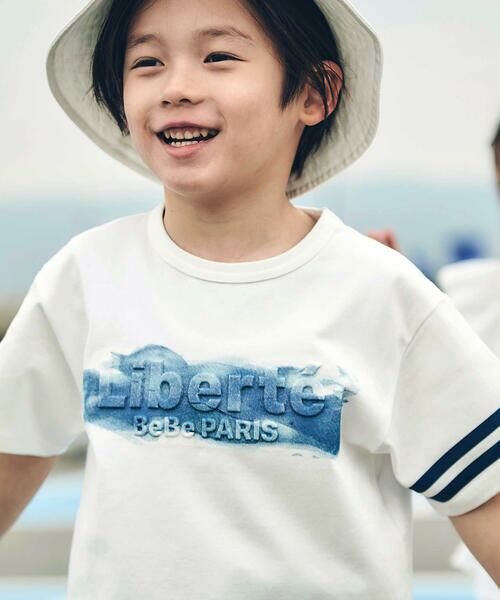BeBe / べべ Tシャツ | エンボス加工Liberteロゴプリント天竺半袖Tシャツ(90~160cm) | 詳細2
