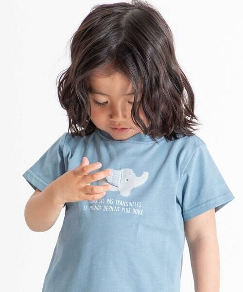 BeBe / べべ ベビー・キッズウエア | ゾウプリント天竺半袖Tシャツ+サイドポケットハーフパンツセット(80~90cm) | 詳細2