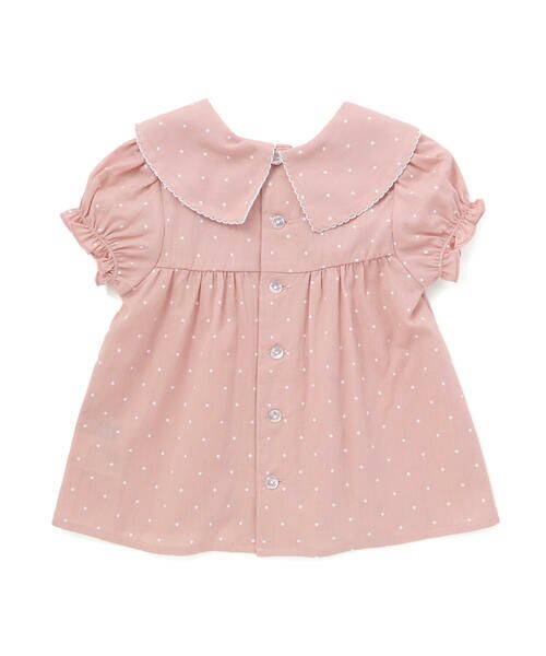 BeBe / べべ シャツ・ブラウス | 【お揃い】ツイルドットプリントリボン襟半袖スモックブラウス(80~100cm) | 詳細16