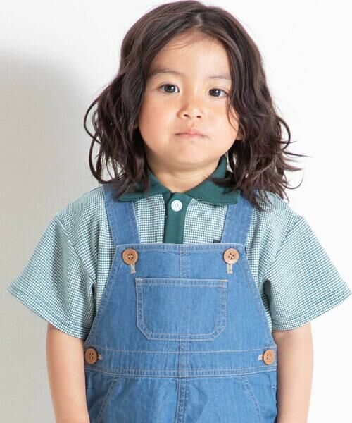 BeBe / べべ ポロシャツ | ワッフルバーズアイ切り替え半袖ポロシャツ(80~90cm) | 詳細3