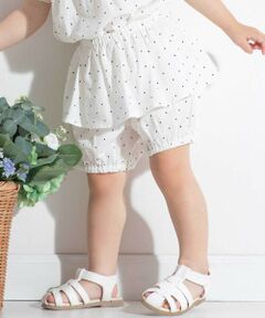 BeBe / べべ ショート・ハーフ・半端丈パンツ | 【お揃い】ツイルドットプリントペプラムフリルブルマ(80~90cm)