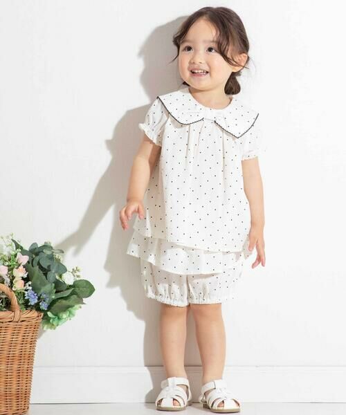 BeBe / べべ ショート・ハーフ・半端丈パンツ | 【お揃い】ツイルドットプリントペプラムフリルブルマ(80~90cm) | 詳細2
