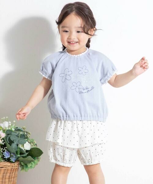 BeBe / べべ ショート・ハーフ・半端丈パンツ | 【お揃い】ツイルドットプリントペプラムフリルブルマ(80~90cm) | 詳細5