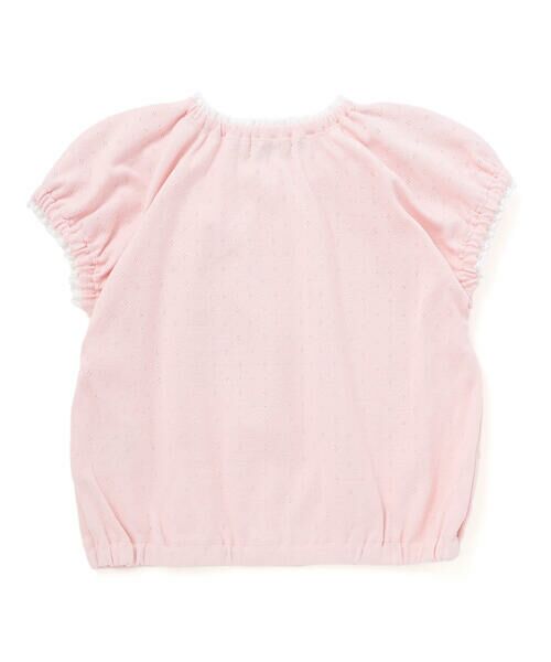 BeBe / べべ Tシャツ | 針抜きスムースステッチフラワー半袖ギャザーTシャツ(80~100cm) | 詳細2