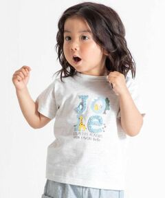 BeBe / べべ Tシャツ | アニマルかくれんぼロゴスラブ天竺半袖Tシャツ(80~90cm)