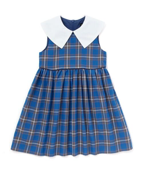 BeBe / べべ ミニ丈・ひざ丈ワンピース | 【お揃い】【神戸タータン×BeBe】BIGカラーチェックギャザーワンピース(90~150cm) | 詳細6