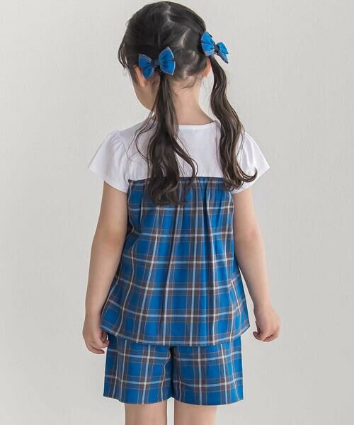 BeBe / べべ Tシャツ | 【お揃い】【神戸タータン×BeBe】チェックビスチェドッキング半袖Tシャツ(90~150cm) | 詳細3