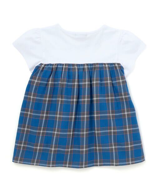 BeBe / べべ Tシャツ | 【お揃い】【神戸タータン×BeBe】チェックビスチェドッキング半袖Tシャツ(90~150cm) | 詳細8