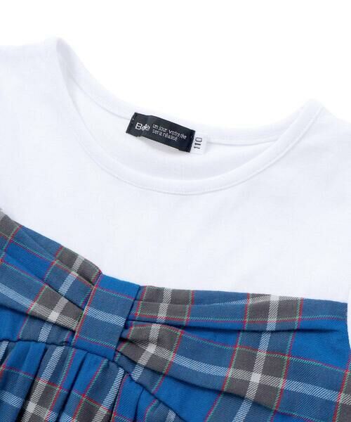 BeBe / べべ Tシャツ | 【お揃い】【神戸タータン×BeBe】チェックビスチェドッキング半袖Tシャツ(90~150cm) | 詳細9