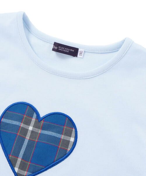 BeBe / べべ Tシャツ | 【お揃い】【神戸タータン×BeBe】チェックハートパッチ半袖Tシャツ(90~160cm) | 詳細8