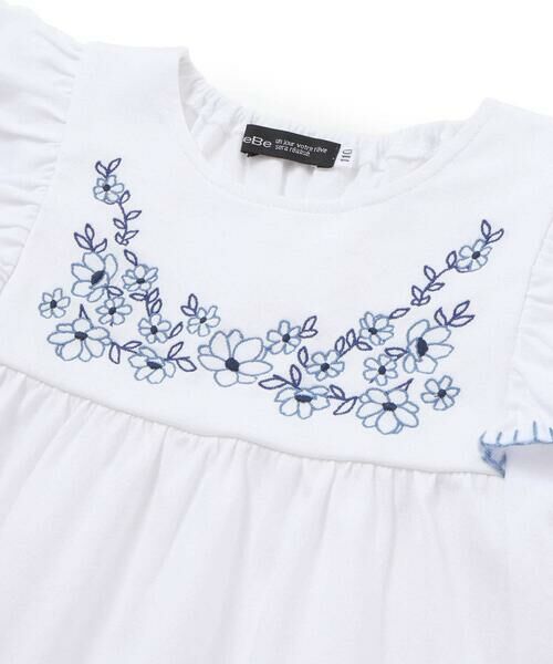 BeBe / べべ Tシャツ | フラワー刺しゅう天竺フリル袖フレアTシャツ(90~150cm) | 詳細7
