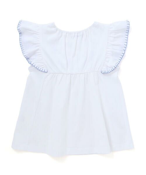 BeBe / べべ Tシャツ | フラワー刺しゅう天竺フリル袖フレアTシャツ(90~150cm) | 詳細6
