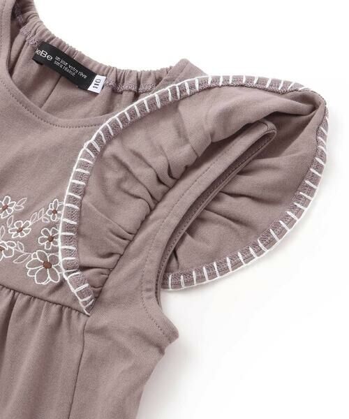 BeBe / べべ Tシャツ | フラワー刺しゅう天竺フリル袖フレアTシャツ(90~150cm) | 詳細17