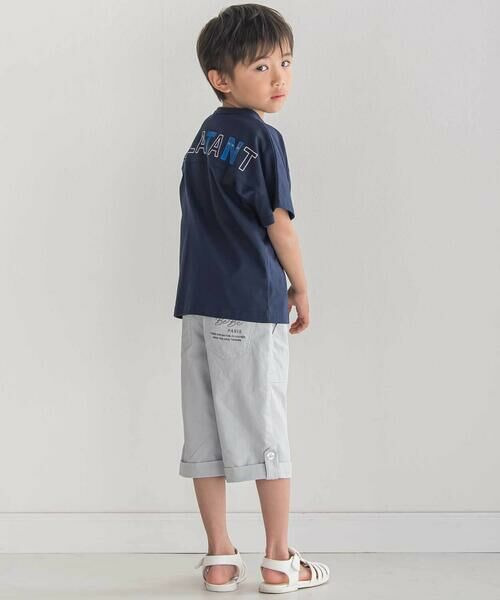 BeBe / べべ Tシャツ | 【お揃い】【神戸タータン×BeBe】チェックポケットバックロゴ半袖Tシャツ(90~150cm) | 詳細2