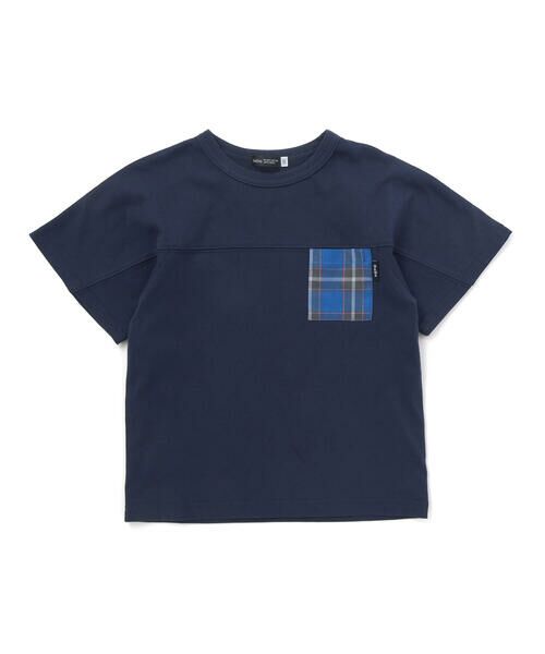 BeBe / べべ Tシャツ | 【お揃い】【神戸タータン×BeBe】チェックポケットバックロゴ半袖Tシャツ(90~150cm) | 詳細6