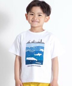 BeBe / べべ Tシャツ | ウミノナカプリント天竺半袖Tシャツ(90~140cm)