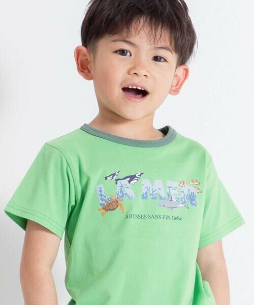 BeBe / べべ Tシャツ | ウミノイキモノプリントロゴ天竺半袖Tシャツ(90~140cm) | 詳細9