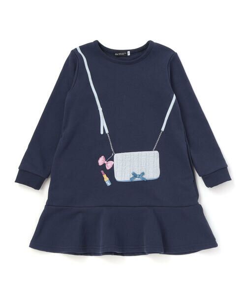 BeBe / べべ ミニ丈・ひざ丈ワンピース | ポシェットデザイン長袖スウェットワンピース(80~140cm) | 詳細4