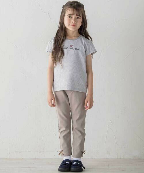 BeBe / べべ カーディガン・ボレロ | 長袖リブカーディガン+天竺ボーダーロゴ半袖Tシャツ セット(90~150cm) | 詳細3
