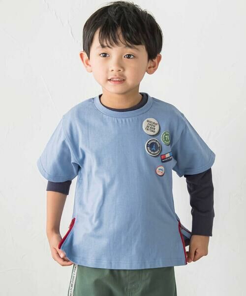 BeBe / べべ Tシャツ | 缶バッジ風立体プリント半袖Tシャツ+ロゴ長袖Tシャツ セット(90~160cm) | 詳細2