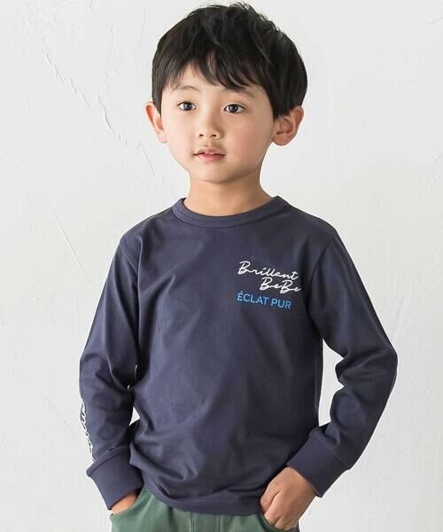 BeBe / べべ Tシャツ | 缶バッジ風立体プリント半袖Tシャツ+ロゴ長袖Tシャツ セット(90~160cm) | 詳細4