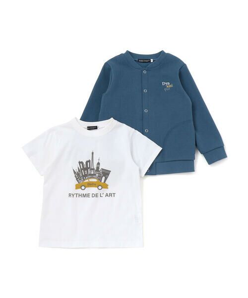 BeBe / べべ カーディガン・ボレロ | カノコ長袖カーディガン+天竺ドライビングプリント半袖Tシャツ セット(90~140cm) | 詳細5