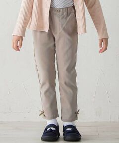 BeBe / べべ チノ・ワークパンツ | ストレッチツイル裾リボンスリムロングパンツ(90~160cm)
