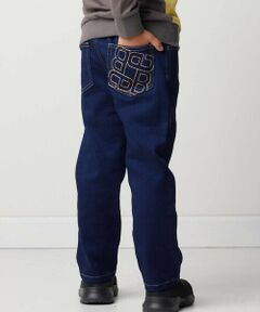 BeBe / べべ デニムパンツ | ジョグデニムジオメトリックロゴ刺しゅうロングパンツ(90~160cm)