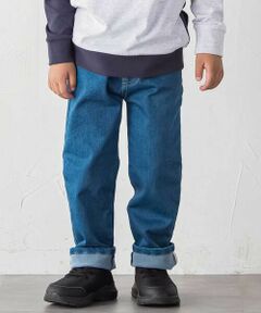 BeBe / べべ デニムパンツ | ジョグデニムジオメトリックロゴ刺しゅうロングパンツ(90~160cm)