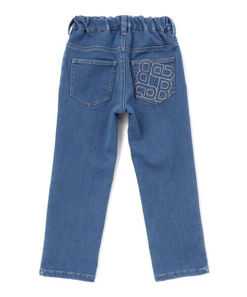 BeBe / べべ デニムパンツ | ジョグデニムジオメトリックロゴ刺しゅうロングパンツ(90~160cm) | 詳細13