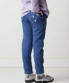 BeBe / べべ チノ・ワークパンツ | 【抗菌・防臭】ミラノリブお花刺しゅう8分丈ロングパンツ(90~130cm)