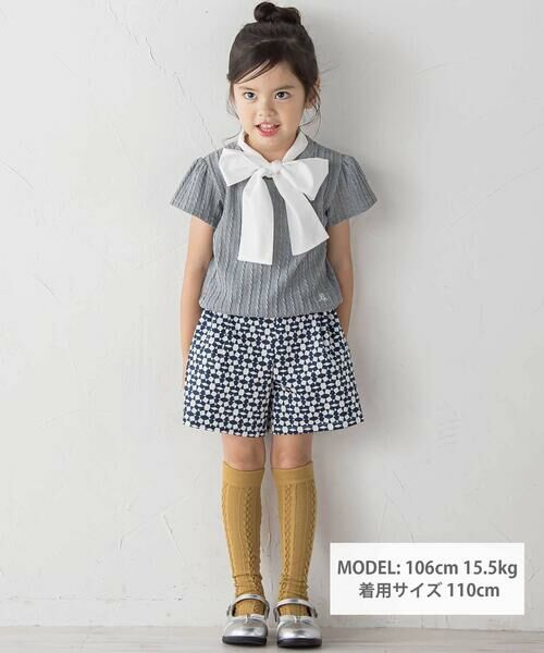 BeBe / べべ ショート・ハーフ・半端丈パンツ | 【お揃い】ジオメトリックプリントベルトラインショートパンツ(100~150cm) | 詳細1