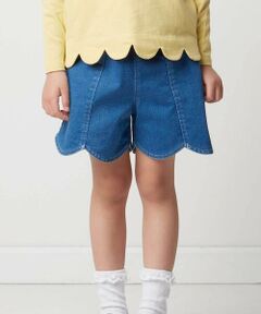 BeBe / べべ ショート・ハーフ・半端丈パンツ | ジョグデニムスカラップショートパンツ(90~150cm)
