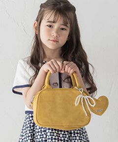 BeBe / べべ ショルダーバッグ | スウェードハート＆パールチャームミニボストンバッグ