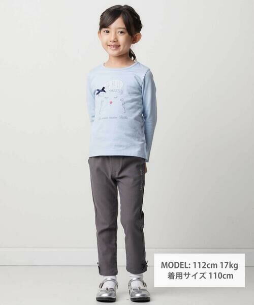 BeBe / べべ Tシャツ | パリジェンヌツイードパッチバックフリル長袖Tシャツ(90~150cm) | 詳細1