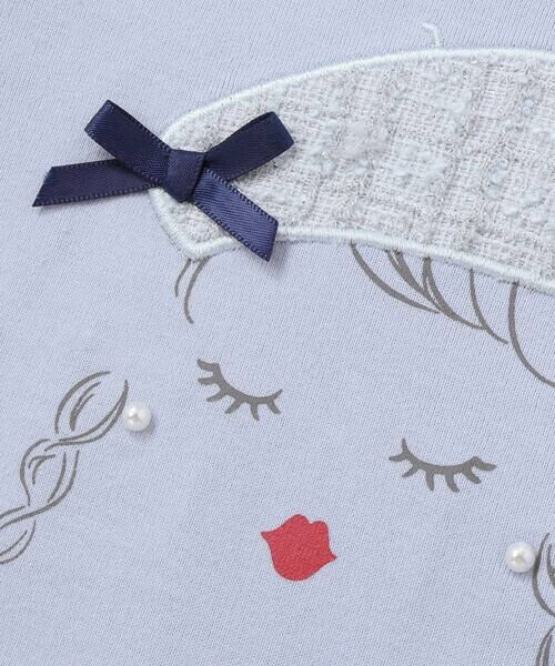 BeBe / べべ Tシャツ | パリジェンヌツイードパッチバックフリル長袖Tシャツ(90~150cm) | 詳細10