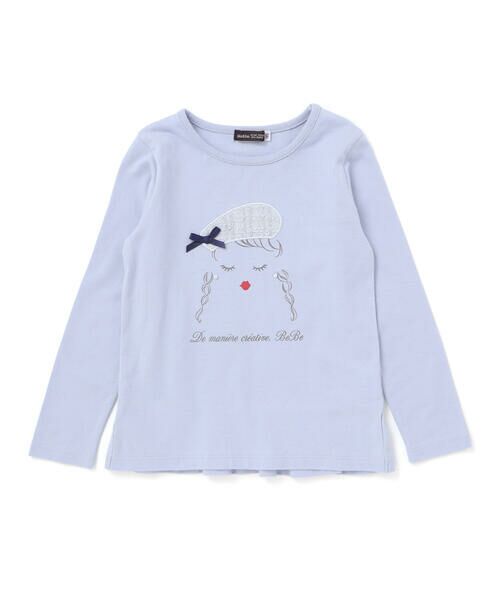 BeBe / べべ Tシャツ | パリジェンヌツイードパッチバックフリル長袖Tシャツ(90~150cm) | 詳細6