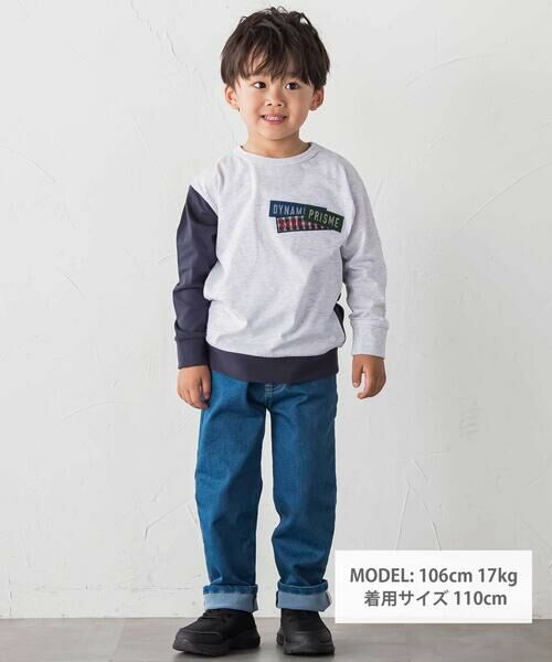 BeBe / べべ Tシャツ | ランダム配色ワッペン刺しゅう長袖Tシャツ(90~160cm) | 詳細6