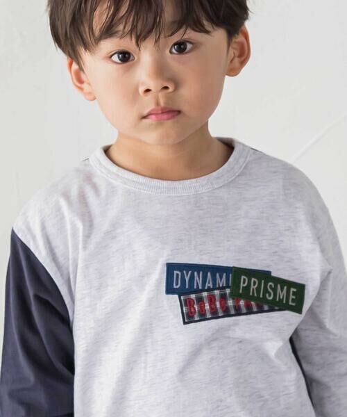 BeBe / べべ Tシャツ | ランダム配色ワッペン刺しゅう長袖Tシャツ(90~160cm) | 詳細7