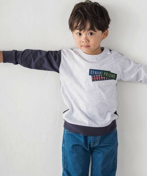 BeBe / べべ Tシャツ | ランダム配色ワッペン刺しゅう長袖Tシャツ(90~160cm) | 詳細8