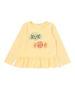 BeBe / べべ Tシャツ | 【抗菌・防臭】キャンディプリント裾フリル天竺長袖Tシャツ(90~130cm)