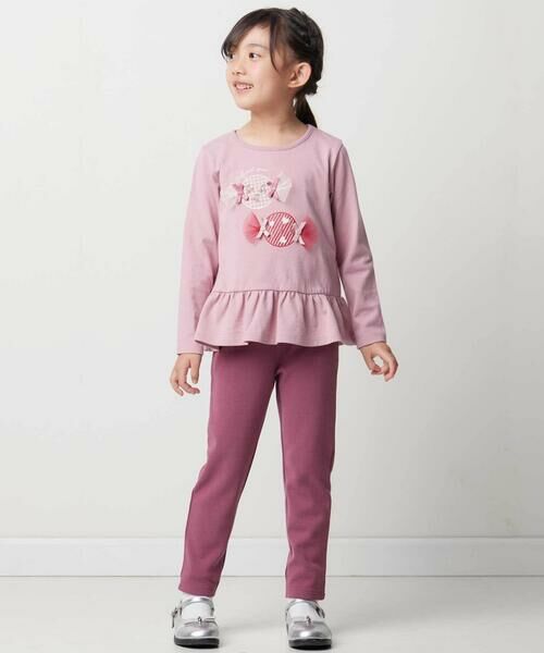BeBe / べべ Tシャツ | 【抗菌・防臭】キャンディプリント裾フリル天竺長袖Tシャツ(90~130cm) | 詳細2