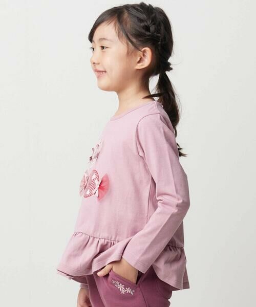 BeBe / べべ Tシャツ | 【抗菌・防臭】キャンディプリント裾フリル天竺長袖Tシャツ(90~130cm) | 詳細3