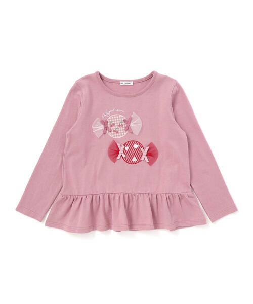 BeBe / べべ Tシャツ | 【抗菌・防臭】キャンディプリント裾フリル天竺長袖Tシャツ(90~130cm) | 詳細4